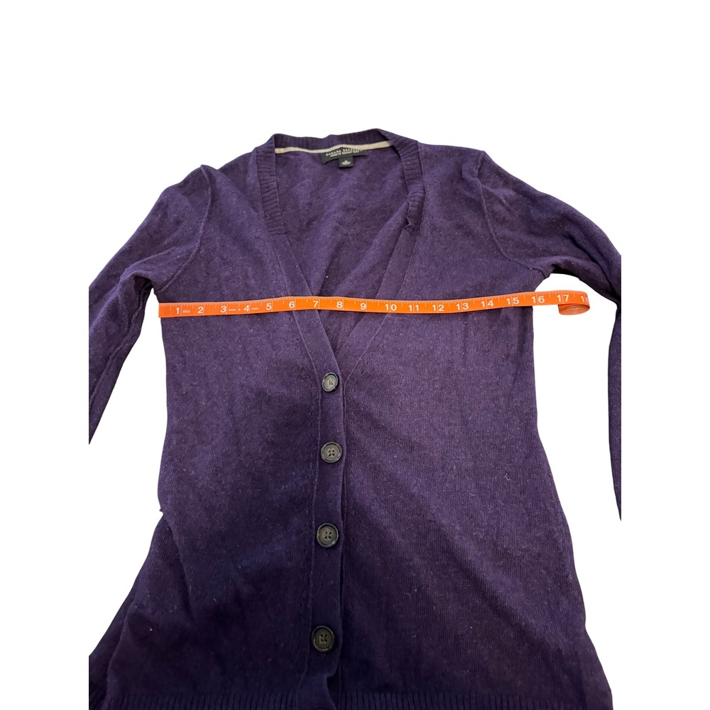 Banana Republic Italian Yarn Wool Cashmere Cardigan Purple V-Neck Sweater M - Picture 4 of 8